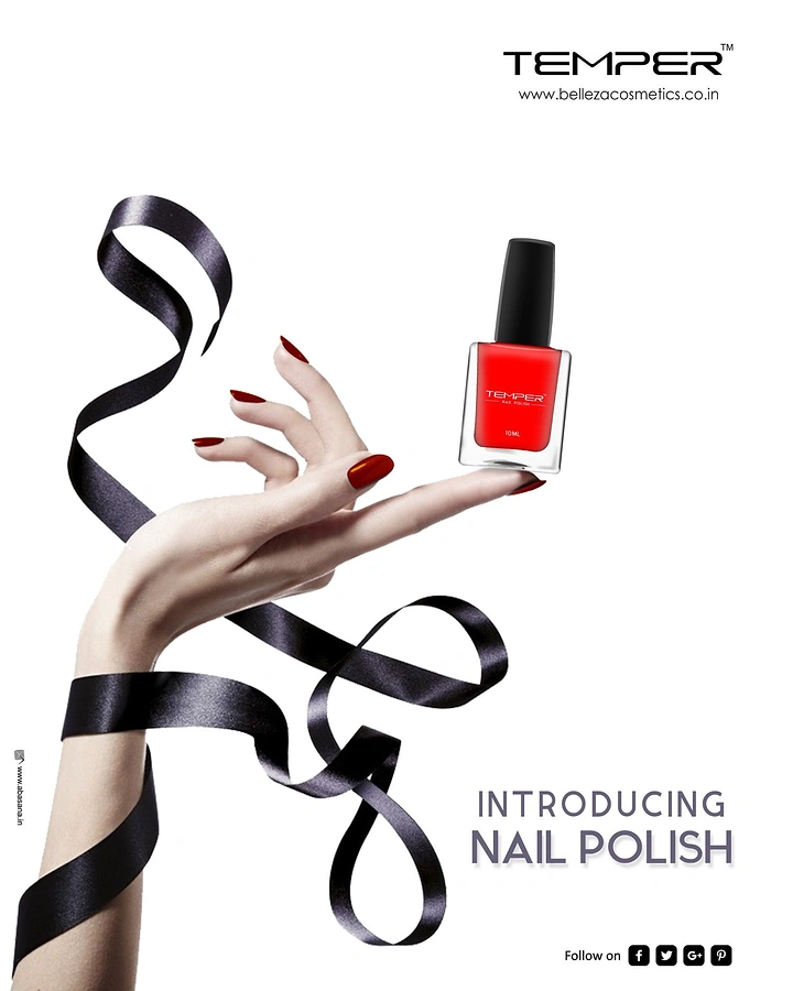 Nail Polish Brands creative ad: Ribbon entwines hand and polish