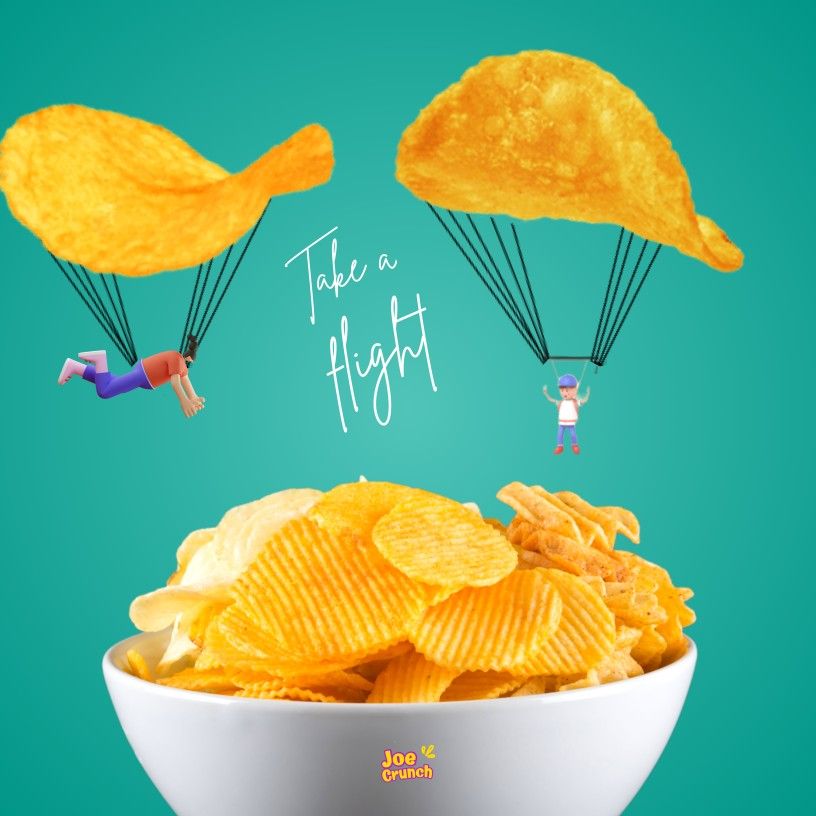 Instagram post: Chips as parachutes, 'Take a flight'