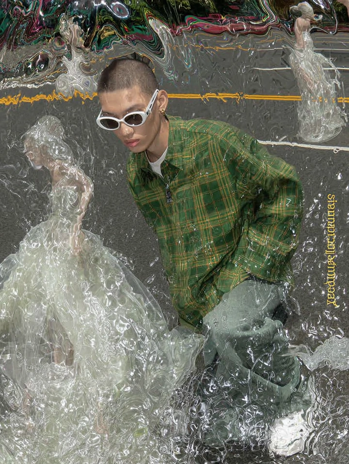 Waterproofing creative ad: Surreal water splash creates energetic composition