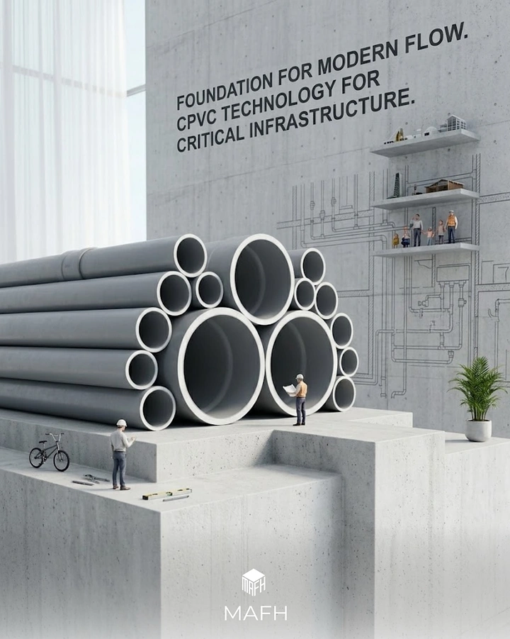 Plumbers creative ad: Giant pipes as architecture with miniature people