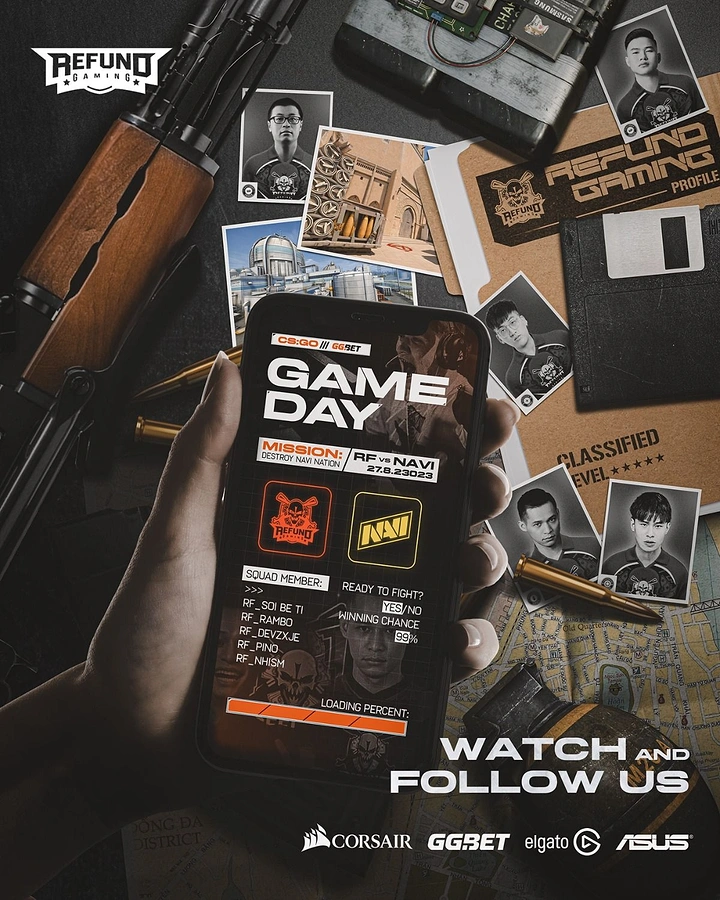 Gaming & Esports creative ad: Classified mission dossier framing match day
