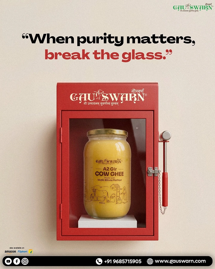 Dairy Brands creative ad: Ghee in break-glass emergency case