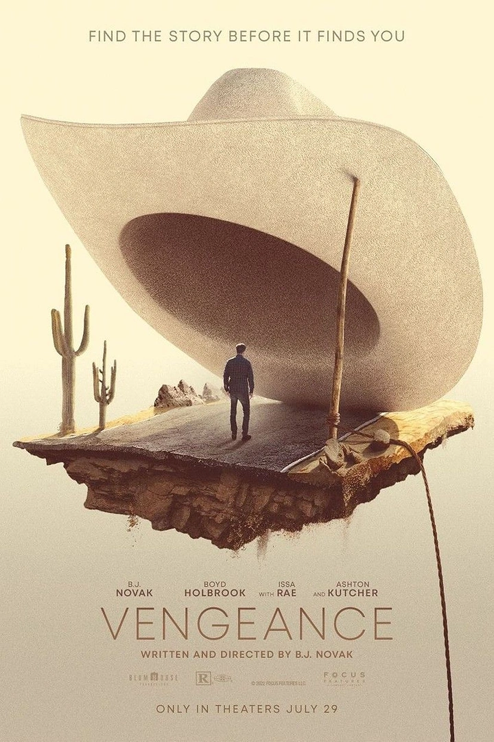 Media creative ad: A lone man walking beneath an enormous floating cowboy hat in a desert