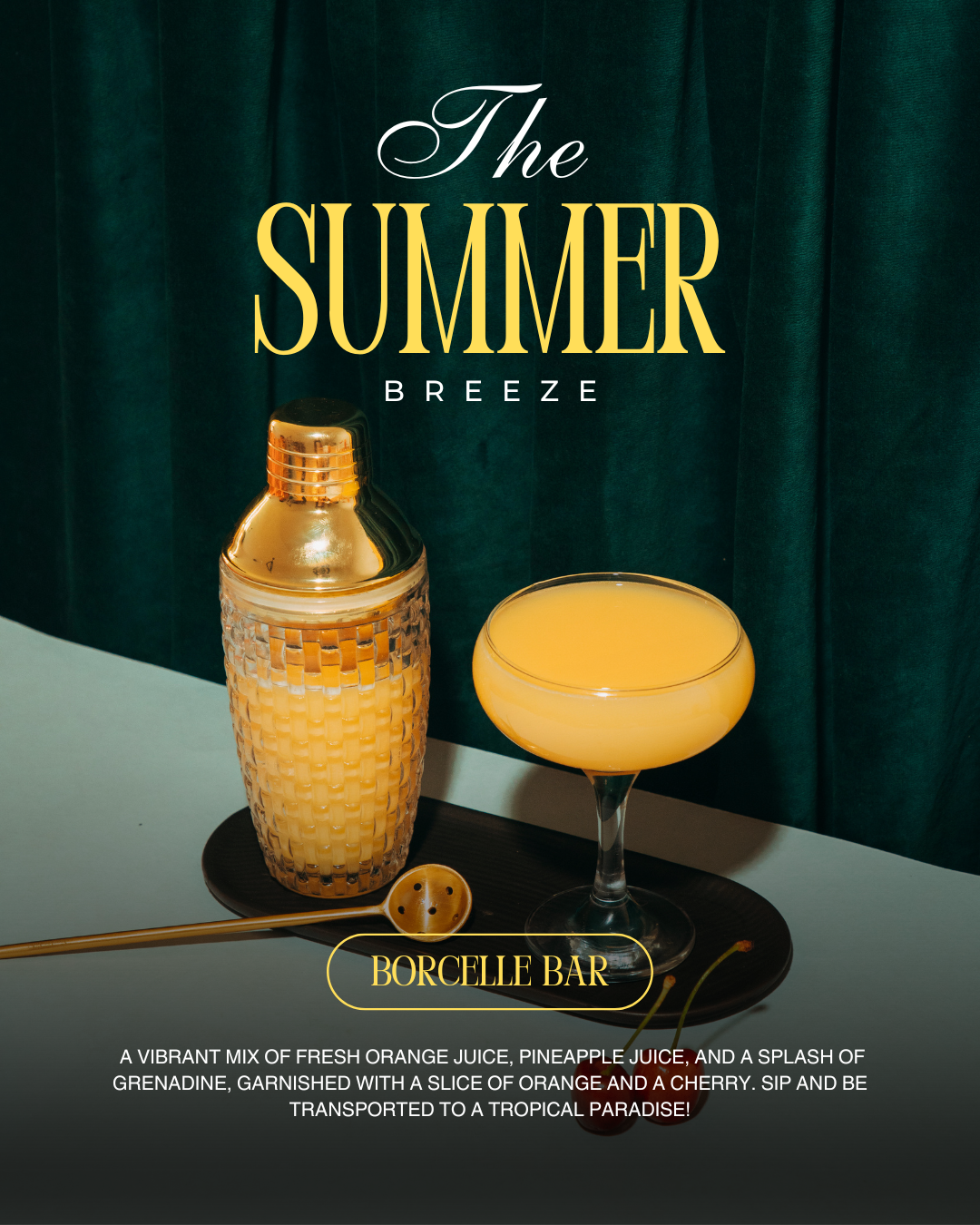 Instagram post: Premium bottle-and-cocktail product presentation
