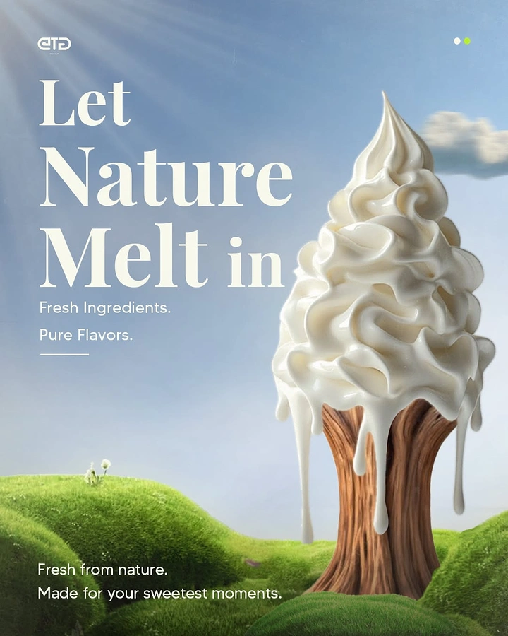 Dairy Brands creative ad: Ice cream swirl as tree canopy