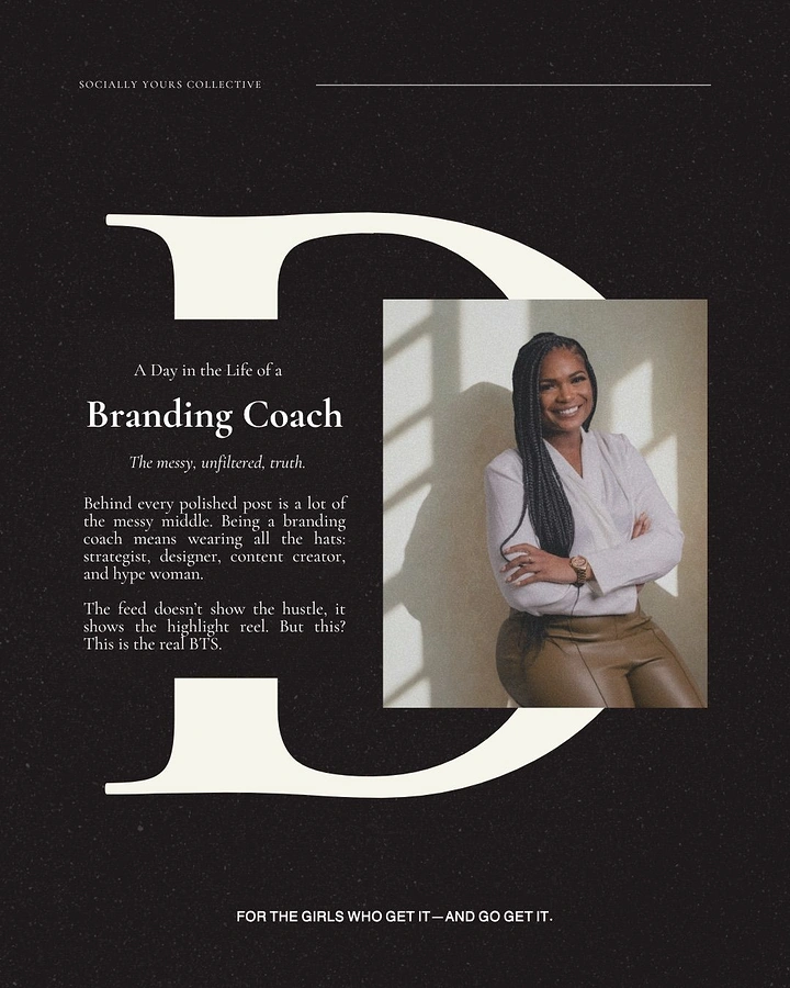 Life & Business Coaches creative ad: Editorial day-in-the-life coach concept