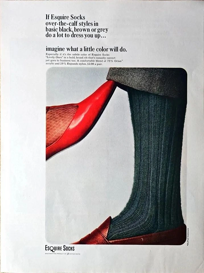 Socks Brands creative ad: Surreal heel-to-toe fashion illustration concept