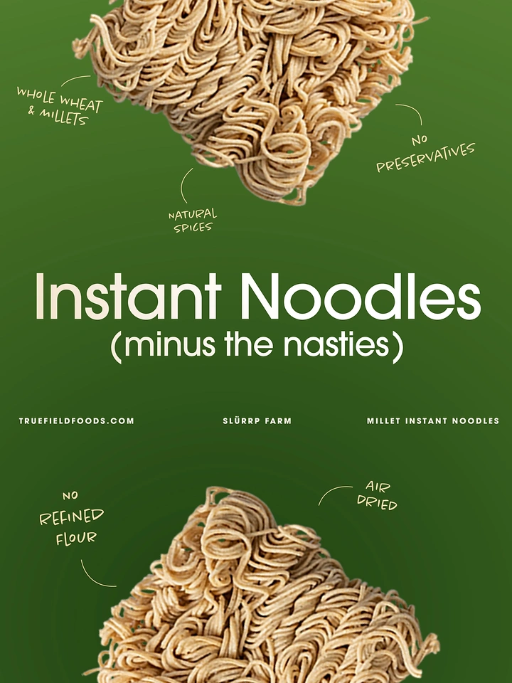 Instant Noodles & Pasta Brands creative ad: Annotated clean-ingredient noodle concept