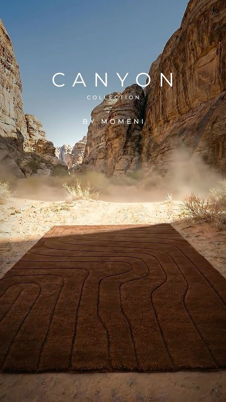 Rugs & Carpets creative ad: Rug becomes canyon landscape metaphor