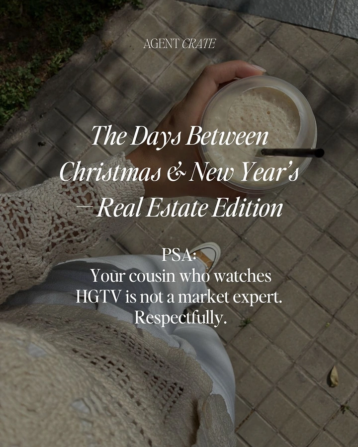 Christmas creative ad: Witty PSA copy, editorial realtor styling