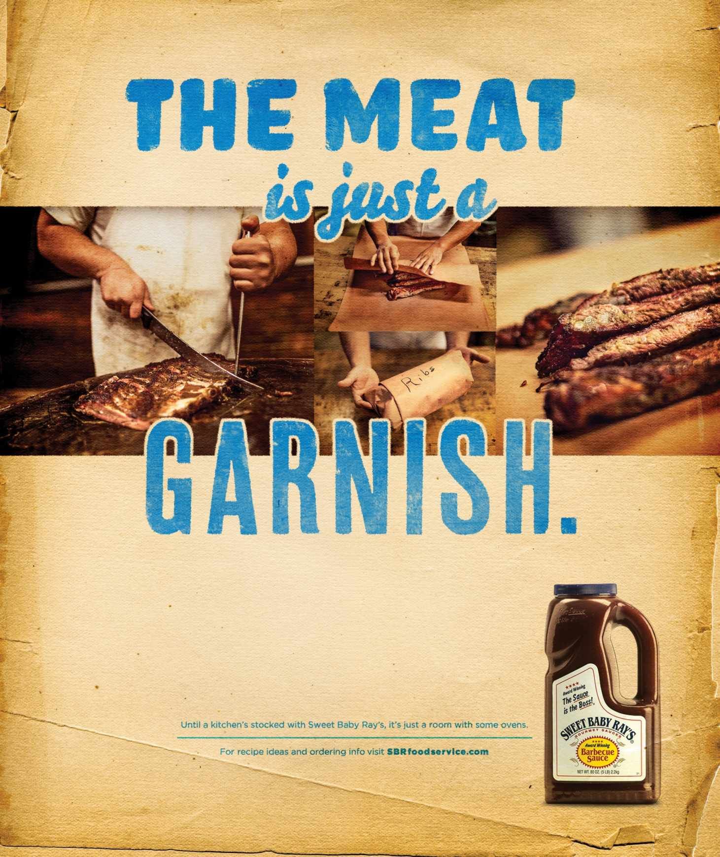 Instagram post: Witty garnish line reframes the meat
