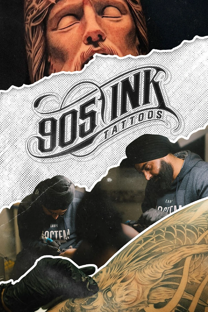 Tattoo Studios creative ad: Torn-paper layers reveal artists and tattoo