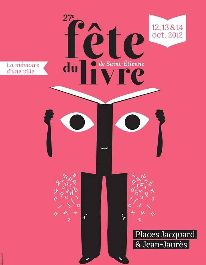 other-festival creative ad: A black human silhouette whose head is formed by an open book and eyes