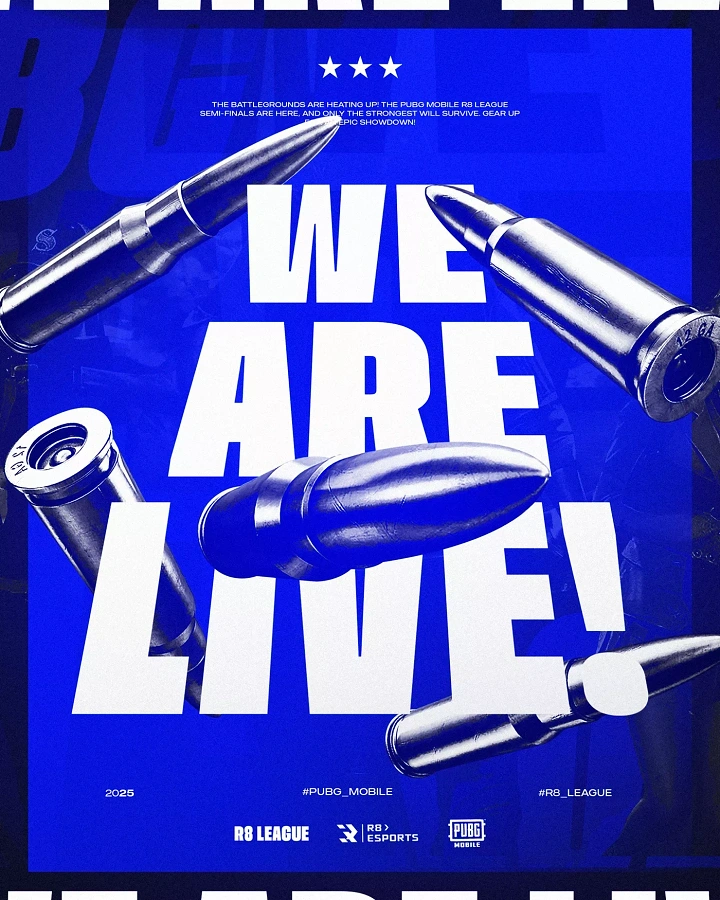 Gaming & Esports creative ad: Bullets pierce bold 'We Are Live' type