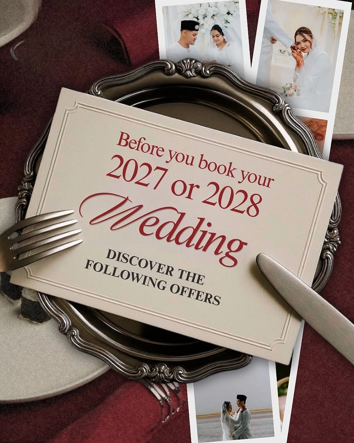 Wedding Planners creative ad: Offer card served on dinner plate