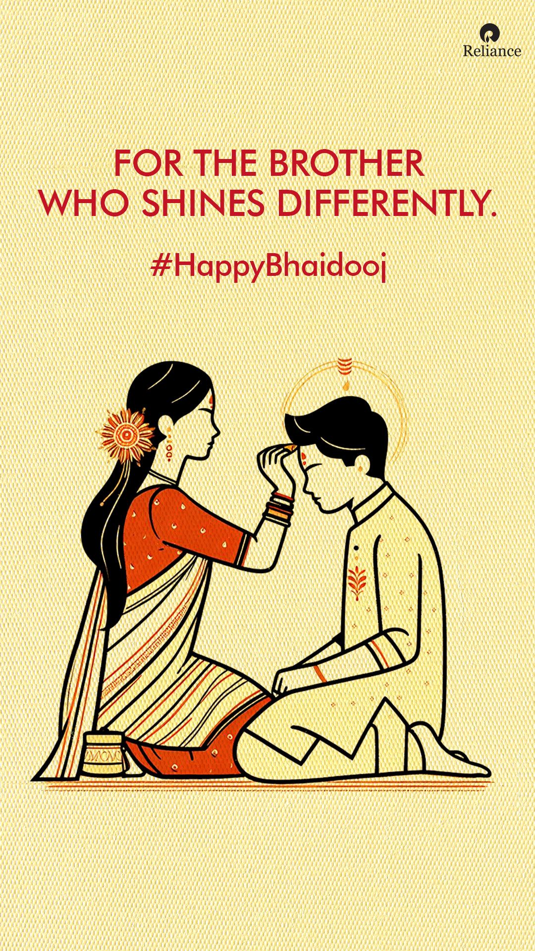 Sister applying tilak to her kneeling brother