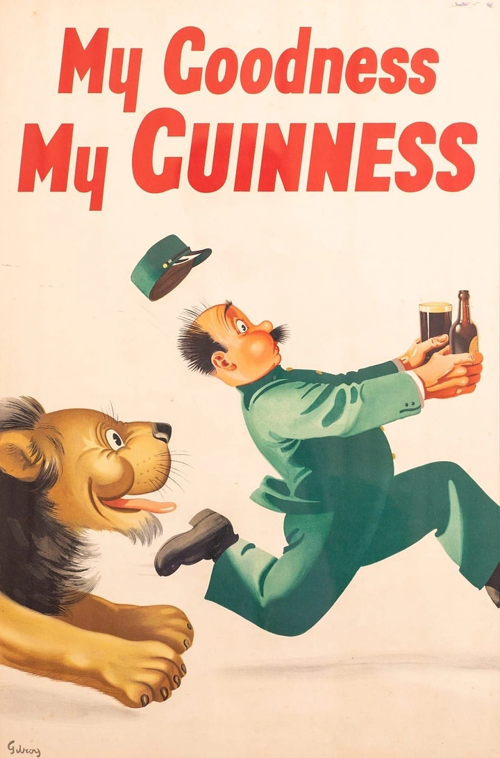 Bars & Pubs creative ad: Classic illustrated Guinness visual gag