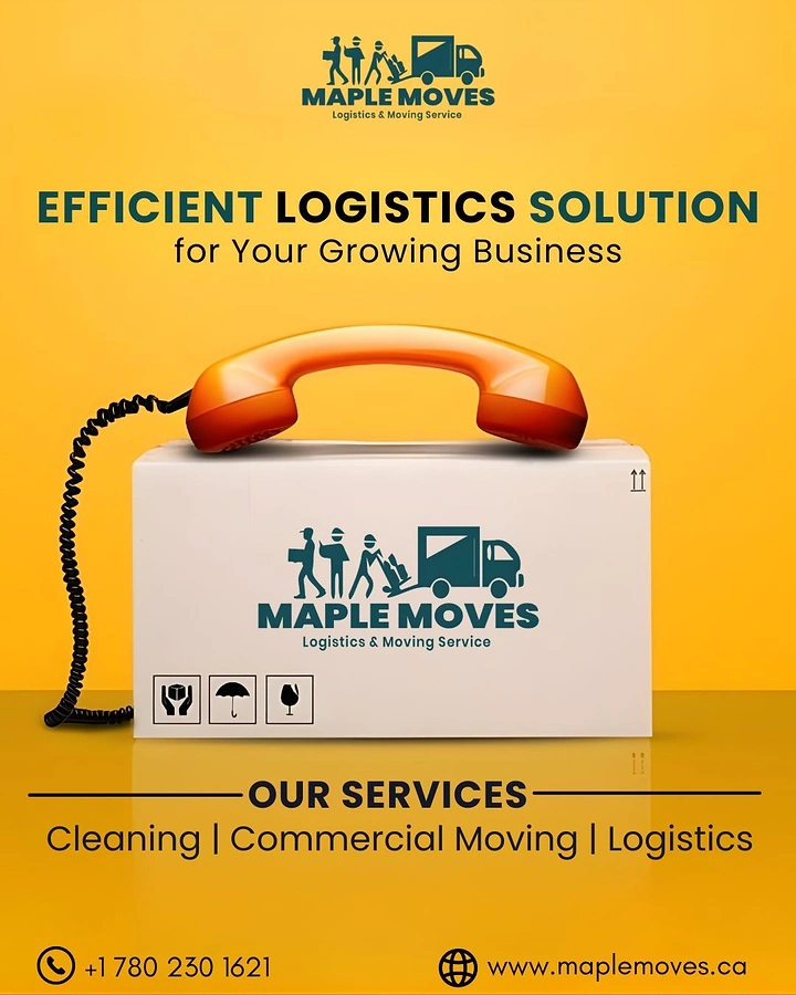 Movers & Packers creative ad: Moving box turned into telephone
