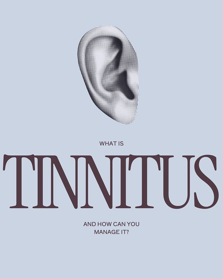Hearing Aids creative ad: Halftone ear over bold TINNITUS type