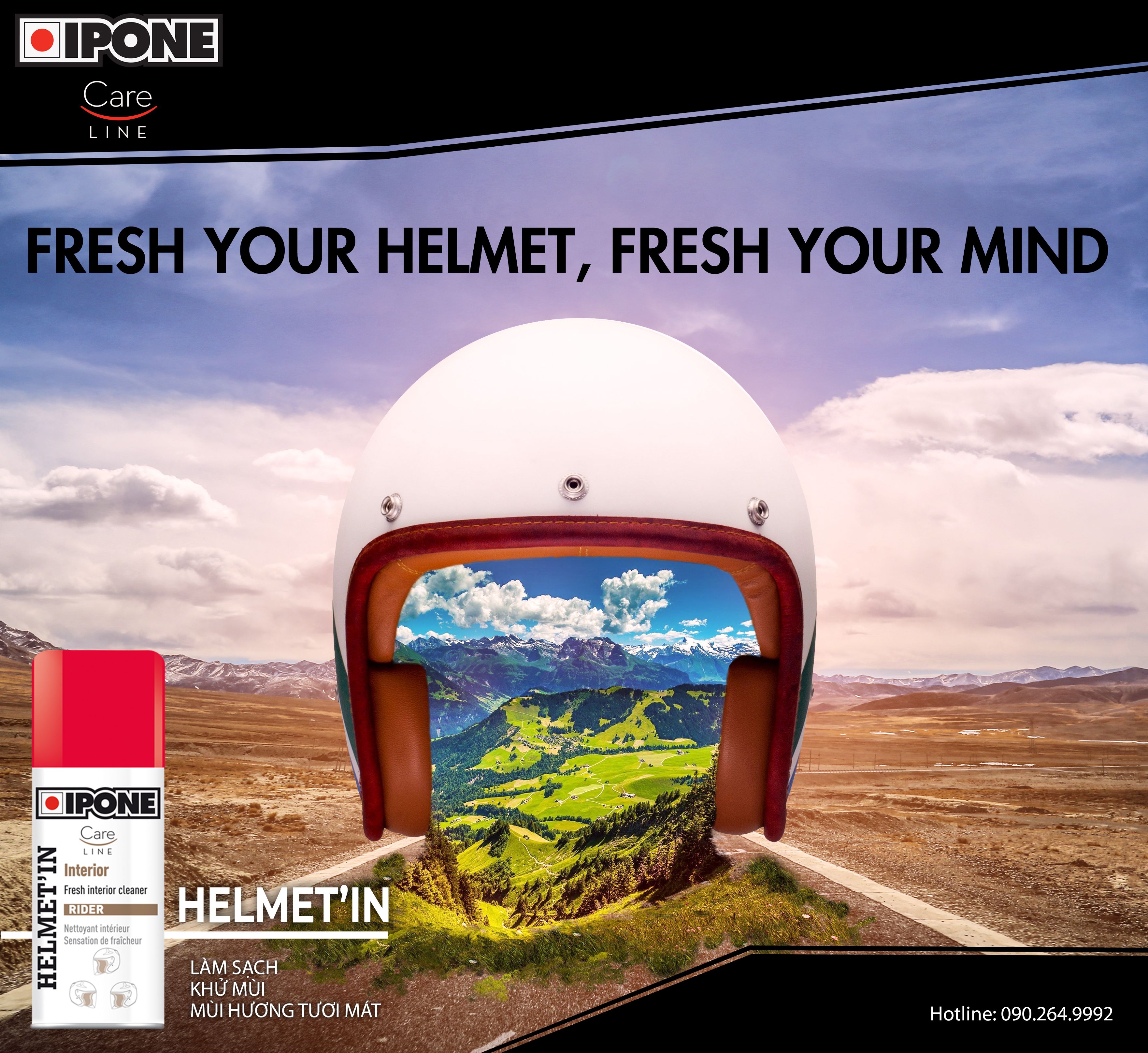 Instagram post: Landscape revealed inside helmet