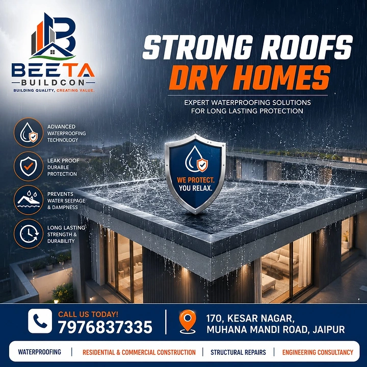 Waterproofing creative ad: Cutaway roof protection visual metaphor