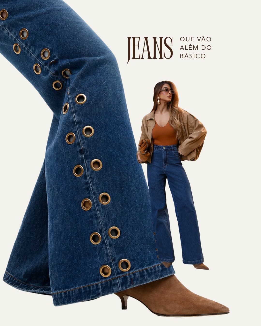 Instagram post: Oversized denim turns product into spectacle, slide 1