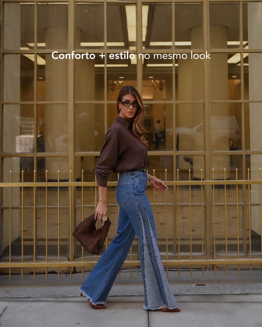 Instagram post: Oversized denim turns product into spectacle, slide 4