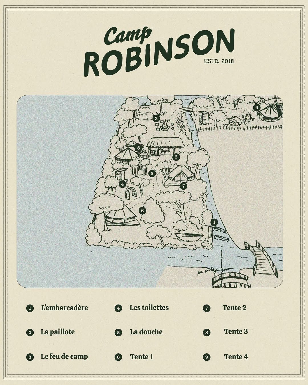 Instagram post: Camp identity built around illustrated map