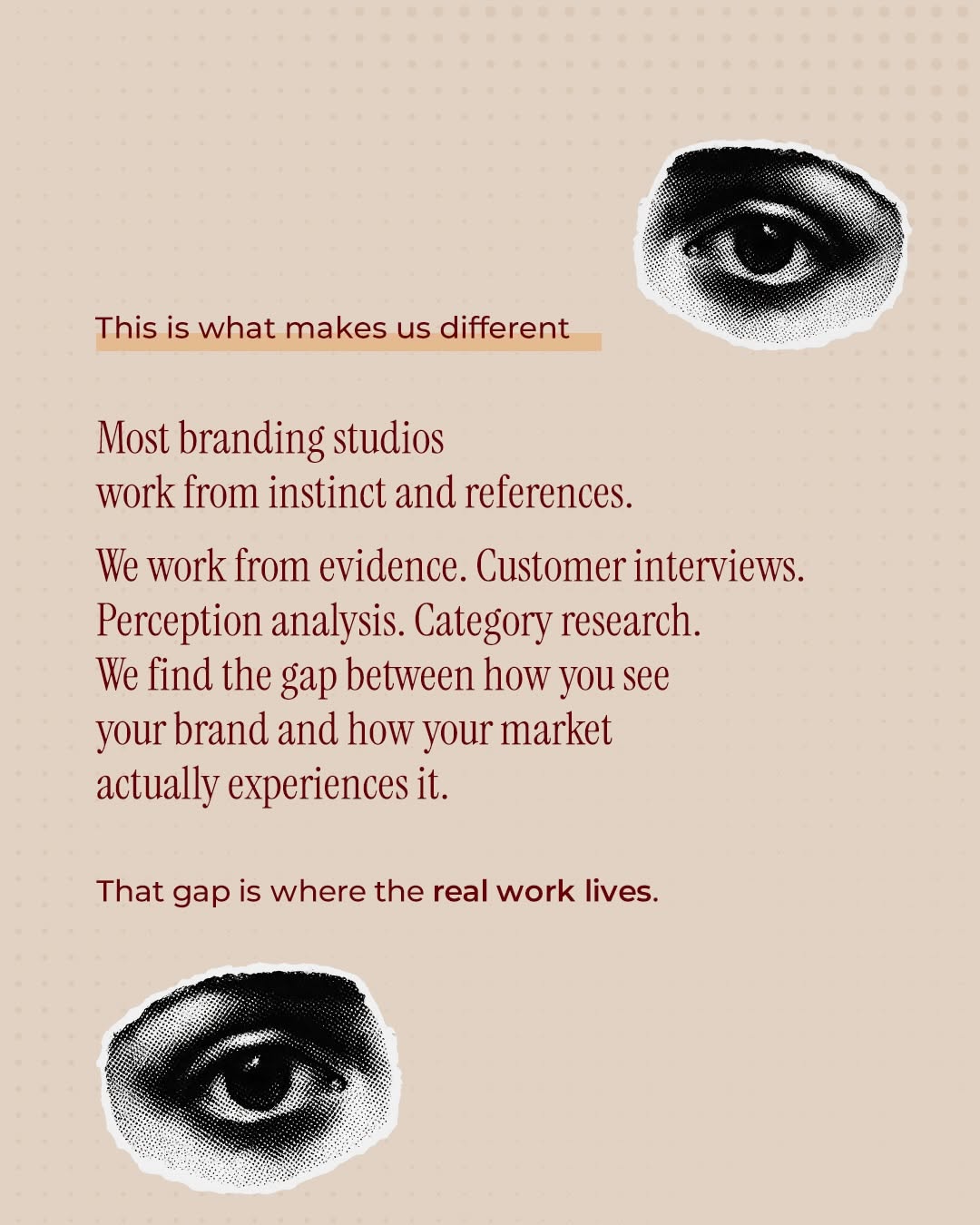 Instagram post: Retro TV, witty 'build the thinking' copy, slide 4