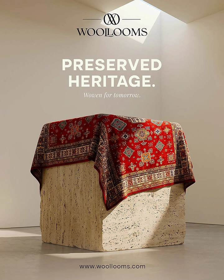 Rugs & Carpets creative ad: Sculptural heritage-preservation product campaign