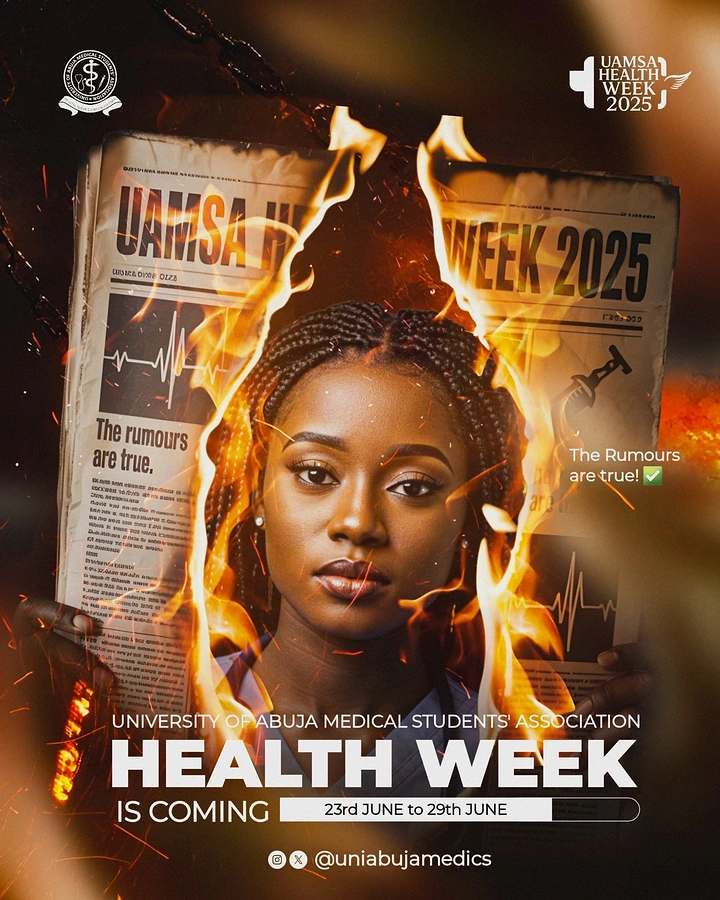 Universities & Colleges creative ad: Health week framed as rumor campaign