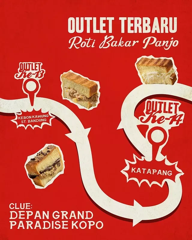 Food Delivery Apps creative ad: Directional map to new outlet
