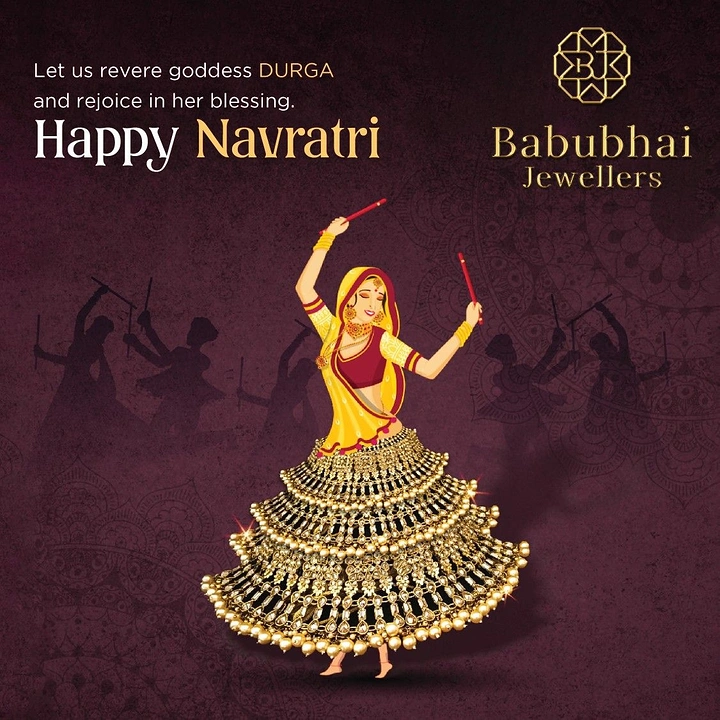 Navratri creative ad: Garba dancer's skirt built from gold jewellery