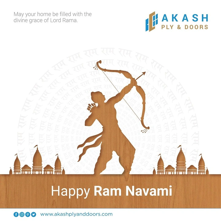 other-festival creative ad: Wood-grain silhouette of Lord Rama drawing a bow