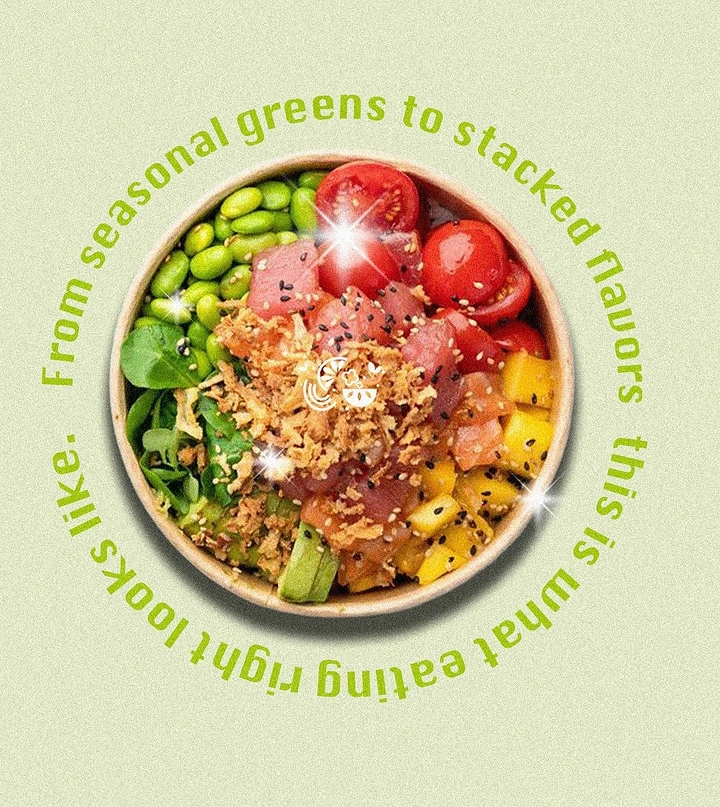 Salad Bars & Healthy Restaurants creative ad: Circular copy frames seasonal salad