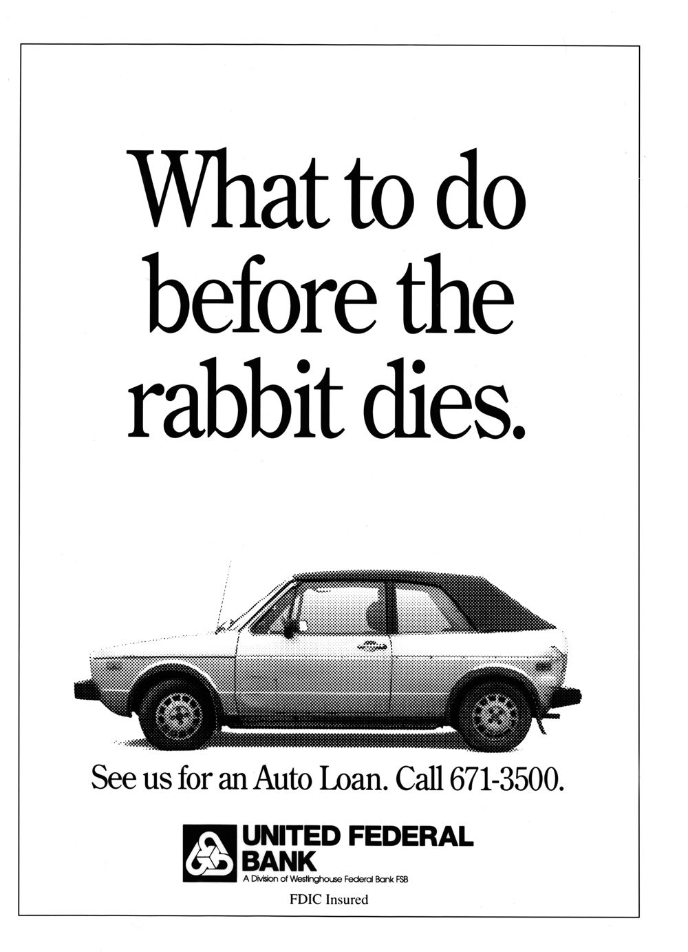 Instagram post: Memorable rabbit-death auto-loan headline