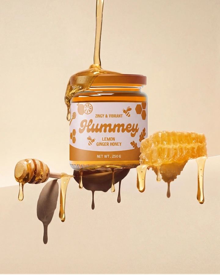 Honey Brands creative ad: Honey jar staged on a floating shelf