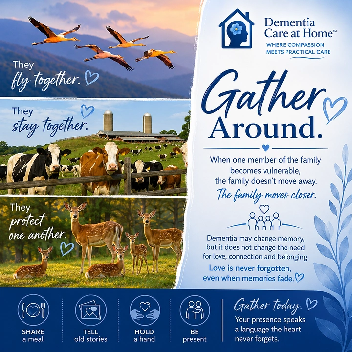 Senior Care creative ad: Animal herds metaphor for family togetherness
