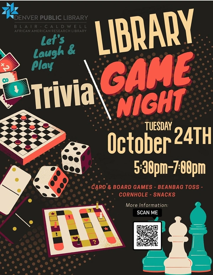 Board Games & Game Cafes creative ad: Library theme turns game night into event world