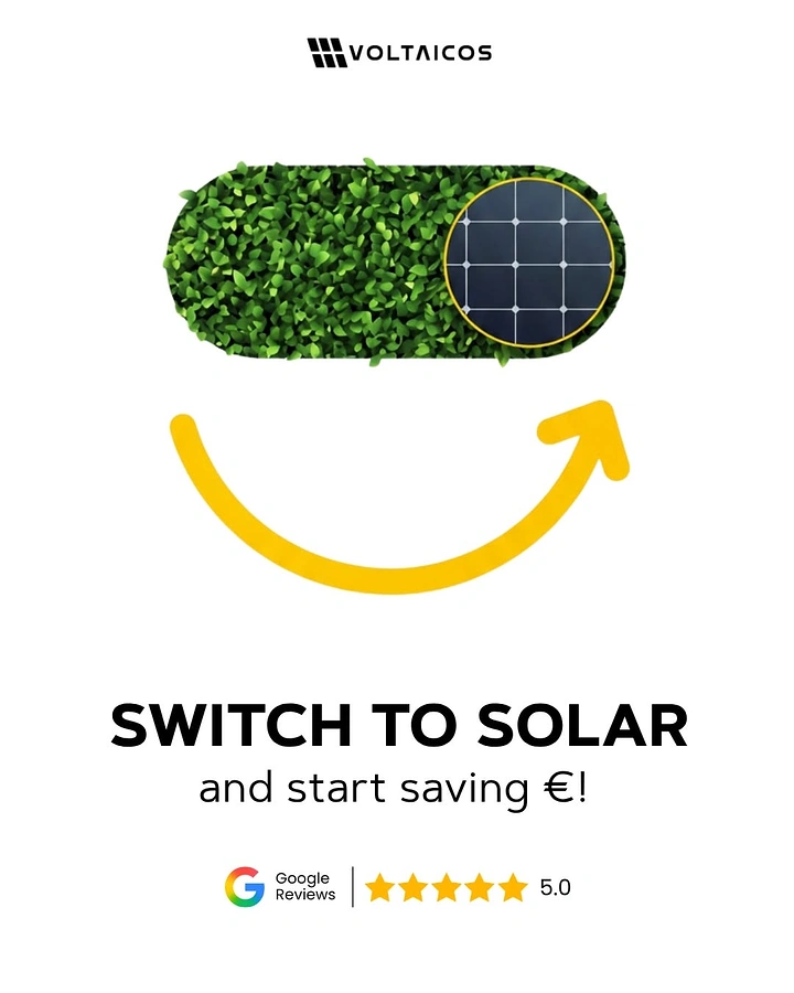 Solar & Energy creative ad: Leafy toggle switch with a solar-panel knob