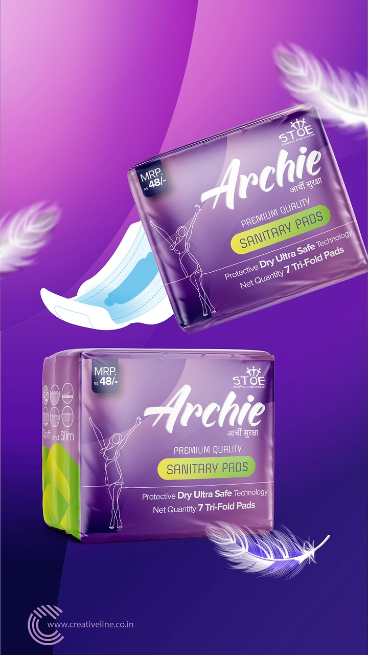 Period Care & Feminine Hygiene creative ad: Feathers visualize softness and lightness