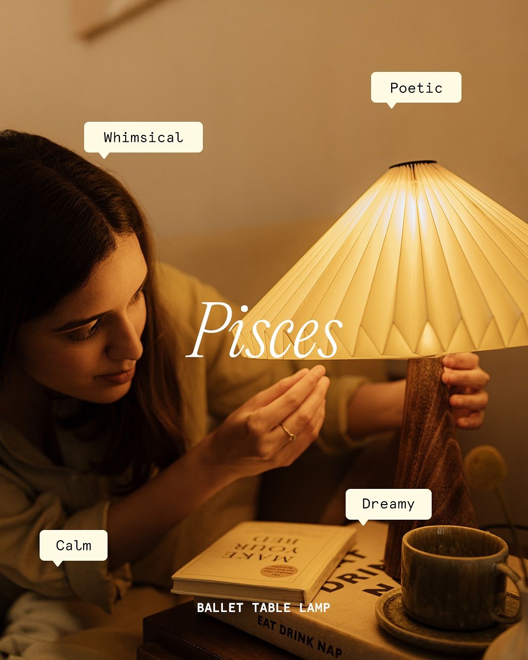 Instagram post: Lamp styling framed through zodiac mood