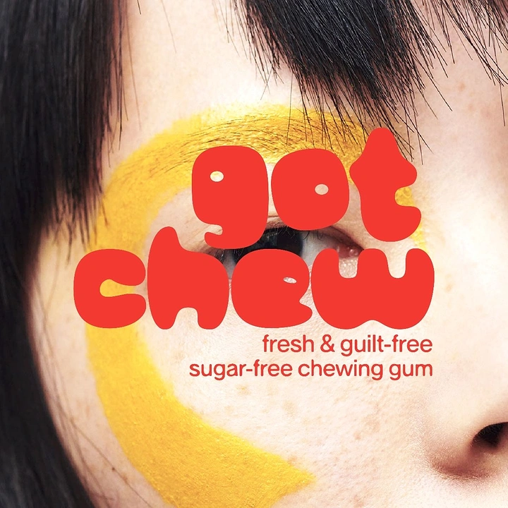 Chewing Gum & Mints creative ad: Face becomes playful Got Chew typography