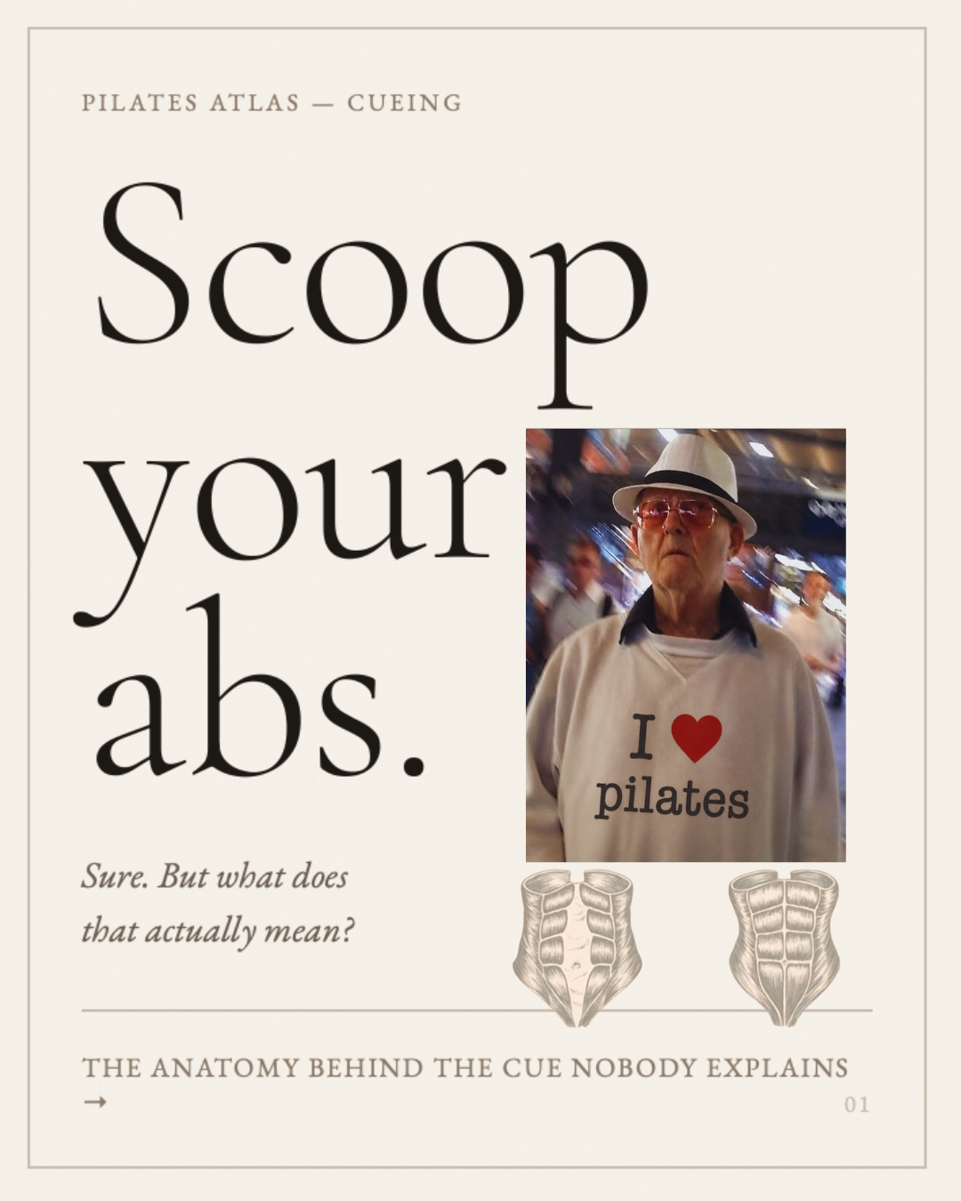 Instagram post: Magazine-cover parody gives abs message authority