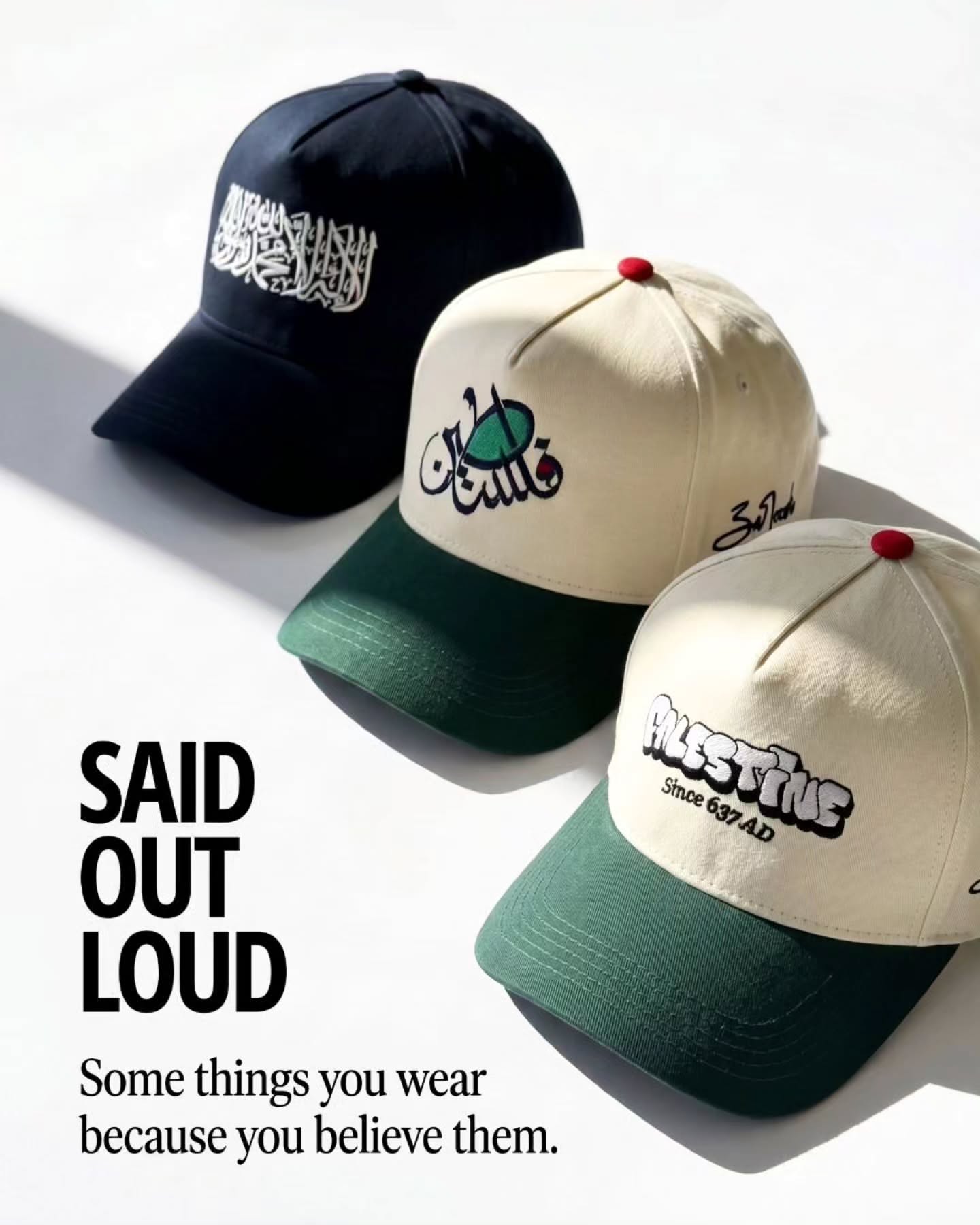 Instagram post: Statement copy turns caps into identity