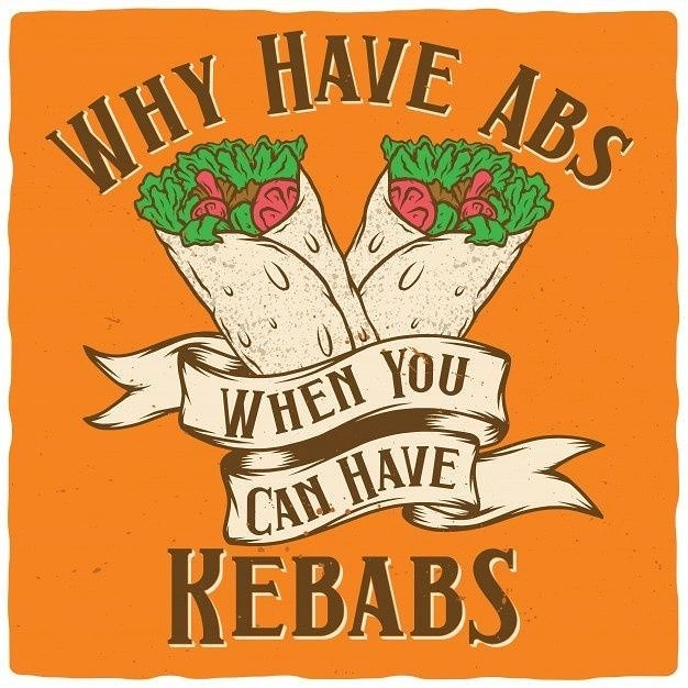 Arabic & Middle Eastern Restaurants creative ad: Abs-versus-kebabs visual pun