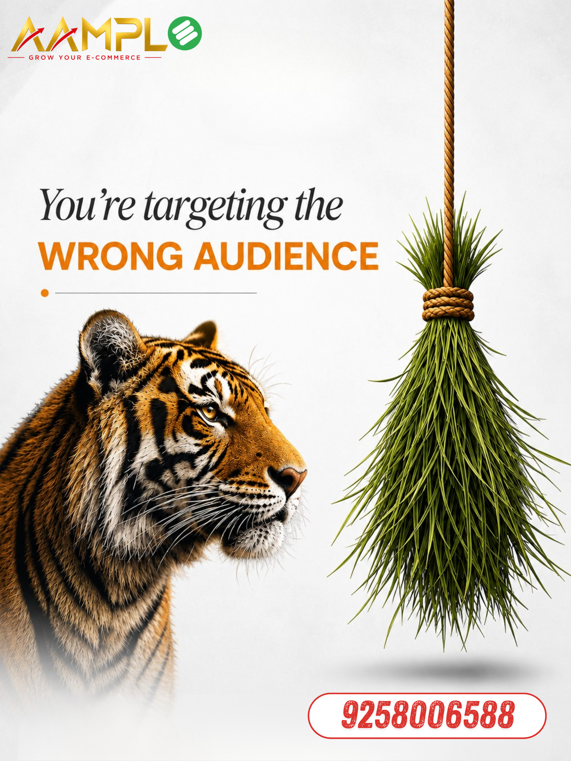 Instagram post: Tiger fed grass: wrong audience metaphor