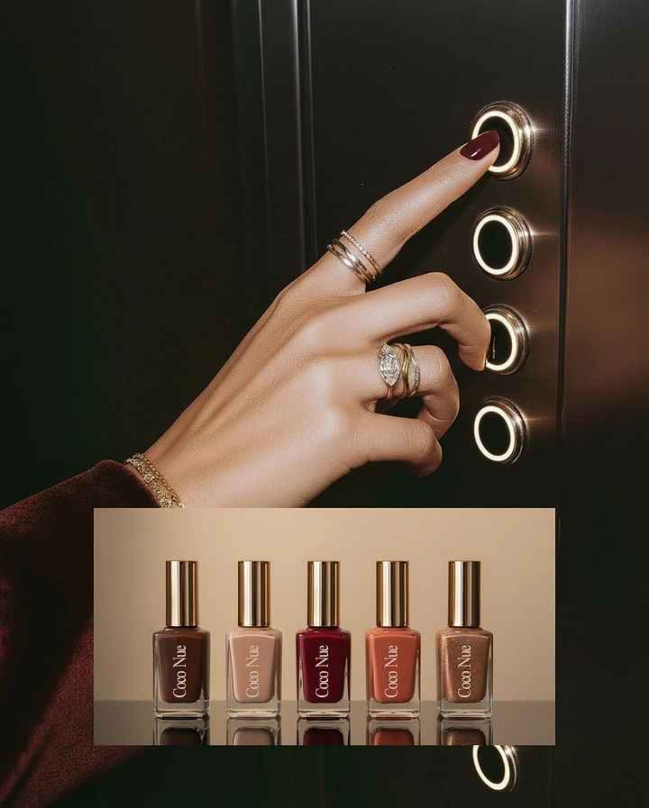 Nail Polish Brands creative ad: Polish colors become elevator buttons