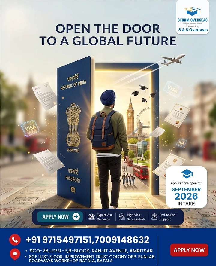 Study Abroad Consultants creative ad: Passport doorway visualizes global opportunity