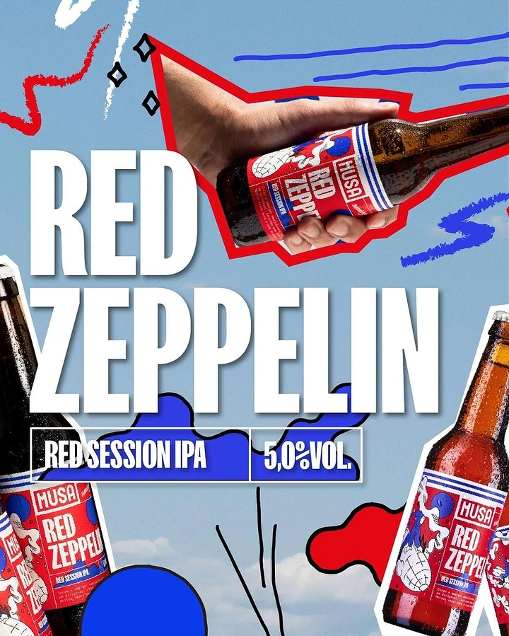 Bars & Pubs creative ad: Hand-drawn beer poster with bold product integration